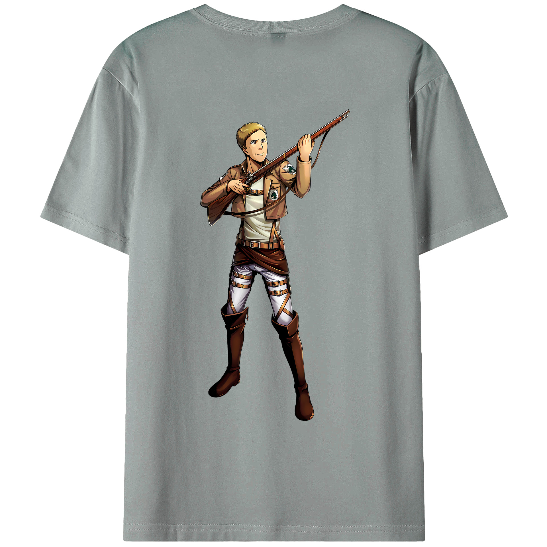 （画像用） 進撃の巨人 Attack on Titan 綿100％ メンズ半袖Tシャツ（バックプリント） 通気性